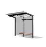 Abribus simple L2800mm avec banquette bois droite BAGNOLET