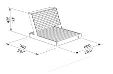 Assise sur muret acier bois VICHY plan