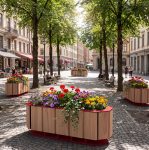 Bac à fleurs ovale en bois ARNAS