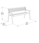 Banc L1500mm acier bois avec accoudoirs MASSANES (2)