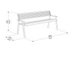 Banc L1800mm acier bois avec accoudoirs MONTFAUCON (2)