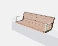.Banc avec accoudoirs sur muret Orthez