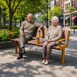 banc bois l1800 avec accoudoirs adapté séniors dureil
