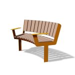 Banc bois concave avec accoudoirs DERVAL