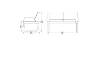 Banc bois et tissu avec accoudoirs CAMPO (4)