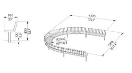 Banc bois grande taille avec dossier ROSNAY plan