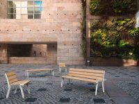 Banc bois lattes larges UZÈS