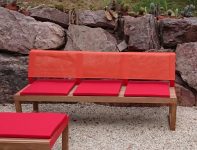 Banc bois robinier dossier tissu CARBINI