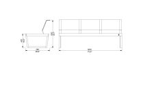 Banc bois robinier dossier tissu CARBINI