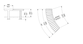 Banc bois sans dossier modulaire ORVAULT R2000 plan
