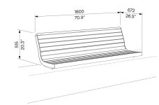 Banc bois sur muret ANDERNOS.