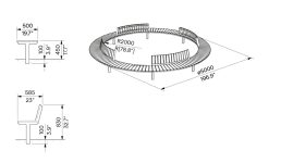 Banc circulaire R2000 avec dossiers ORVAULT plan