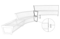 Banc circulaire fines lames bois R1000 LYON liaison