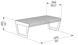 Banc compact tout acier BRESSE plan