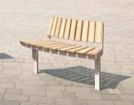 Banc convexe avec dossier LAVAL..