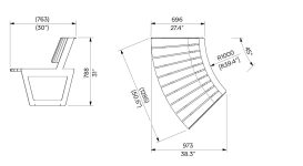 Banc convexe bois R1000mm GENAS plan