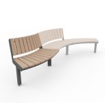 Banc courbe convexe dossier LAVAL sur-mesure-