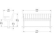 Banc droit avec accoudoirs L1800mm DOUCELLES (2)