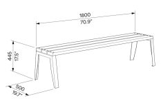 Banc économique en bois BLAGNAC plan