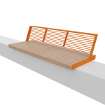 Banc long acier bois sur muret ALBERTVILLE .