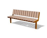 Banc long en bois avec dossier CARQUEFOU -