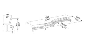 Banc long en bois avec dossier CARQUEFOU plan