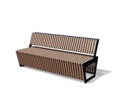 Banc petites lames bois verticales PASSY.