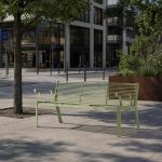 Banc robuste tout acier avec accoudoirs HULDA
