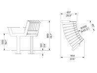 Banc sénior courbe confort en bois avec accoudoirs QUILLY (2)