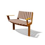 Banc sénior courbe confort en bois avec accoudoirs QUILLY