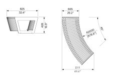 Banquette convexe petites lames bois R2000mm ANNECY plan