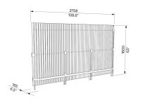 Cache conteneur bois segment final L2760mm BAROVILLE plan
