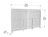 Cache-conteneurs bois solo L2750mm BARBUISE plan