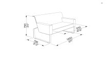 Canapé design tissu accoudoirs outdoor MOÏTA