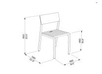 Chaise HPL et assise bois OTA