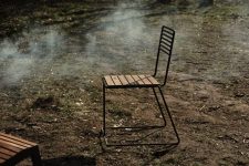 Chaise acier bois outdoor TALLONE