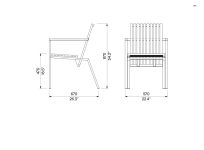 Chaise bois durable avec accoudoirs CORRANO