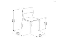 Chaise dossier HPL assise tissu PERI