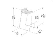 Chaise haute de bar tout acier outdoor TRALONCA