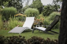 Chaise longue aluminium et tissu ARRO