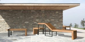 Chaise longue avec table tabouret ROME .