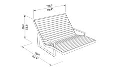 Chaise longue biplace avec accoudoirs MOLIETS plan