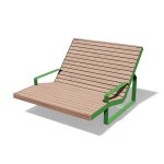 Chaise longue biplace avec accoudoirs MOLIETS