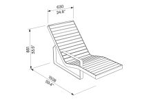 Chaise longue bois détente CAPBRETON plan