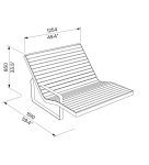 Chaise longue double confortable avec accoudoir à droite MOLIETS (3)