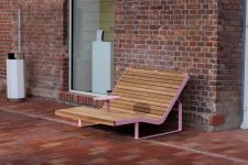 Chaise longue large avec tablette HOSSEGOR