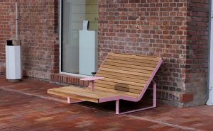 Chaise longue large avec tablette HOSSEGOR