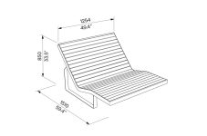 Chaise longue large bois BISCAROSSE plan