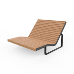 Chaise longue large bois BISCAROSSE.