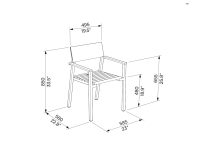Chaise outdoor HPL et bois accoudoirs PIANA